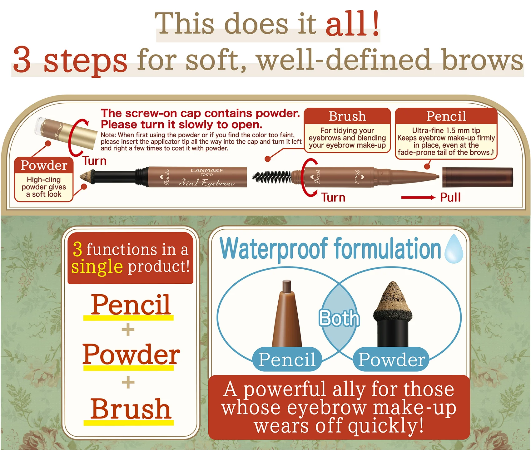 CANMAKE 3in1 Eyebrow - Image 8