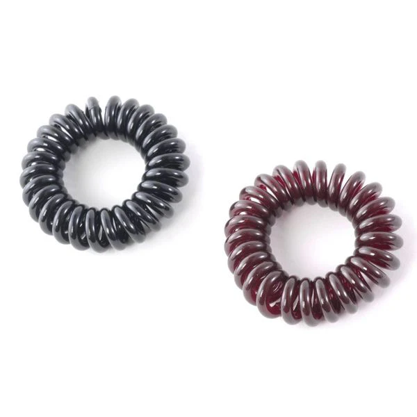 MAPEPE Spring Hair Tie 2Pcs Brown & Black - Image 2