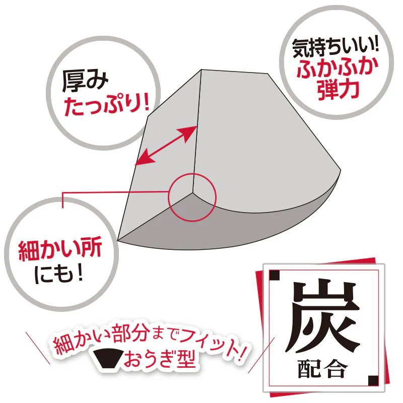 ROSY ROSA Make Up Sponges Charcoal 6P - Image 5